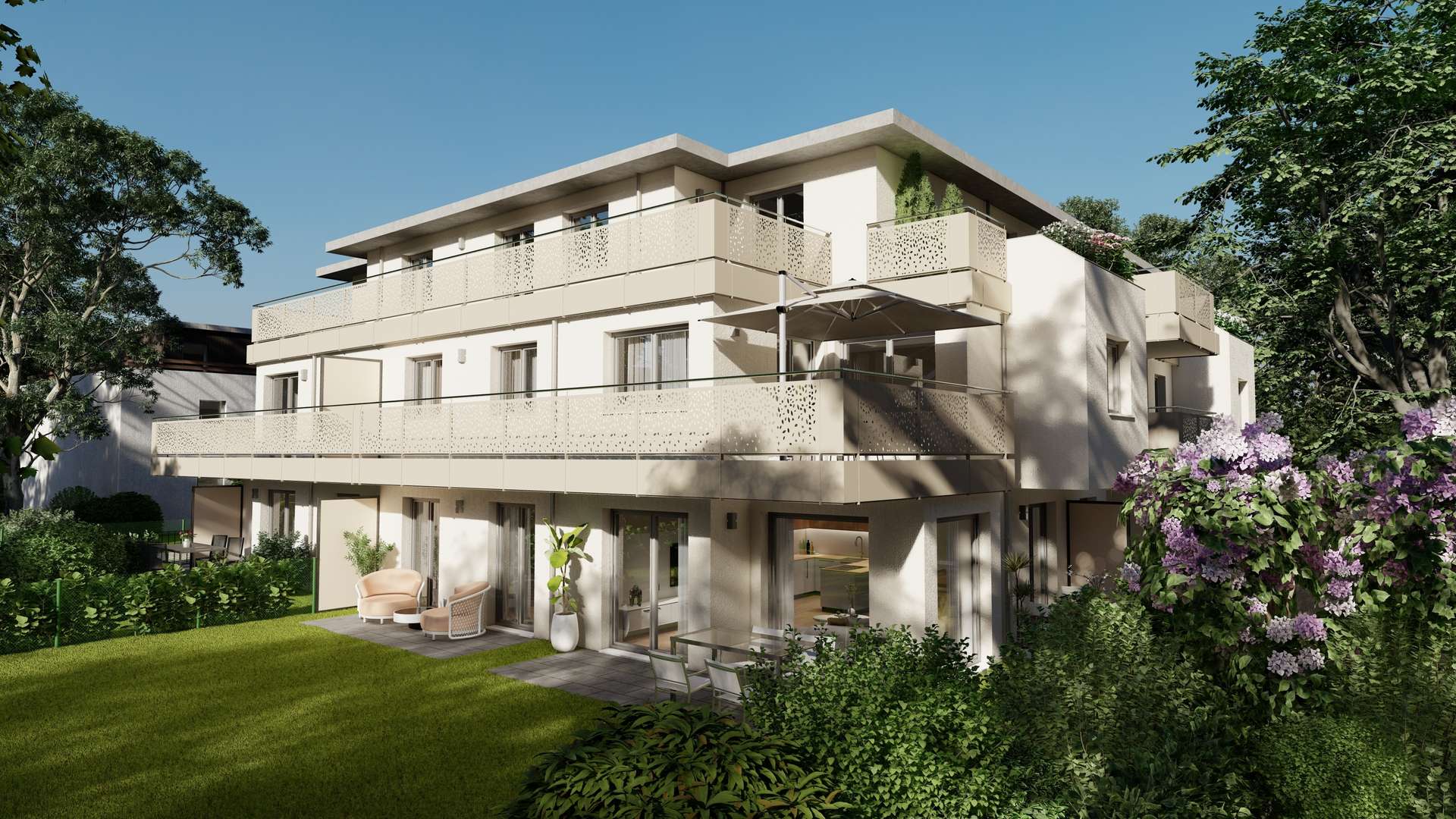 Neubau: 2 Zimmer Wohnung mit großem Balkon nach Osten