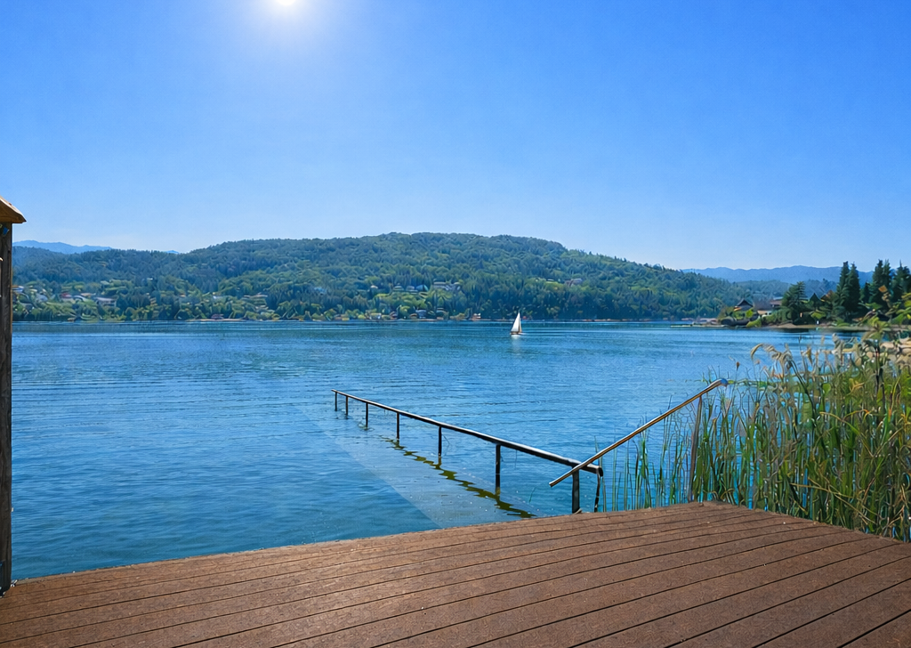 Sonniges Seegrundstück mit bestehendem Appartementhaus direkt am Wörthersee
