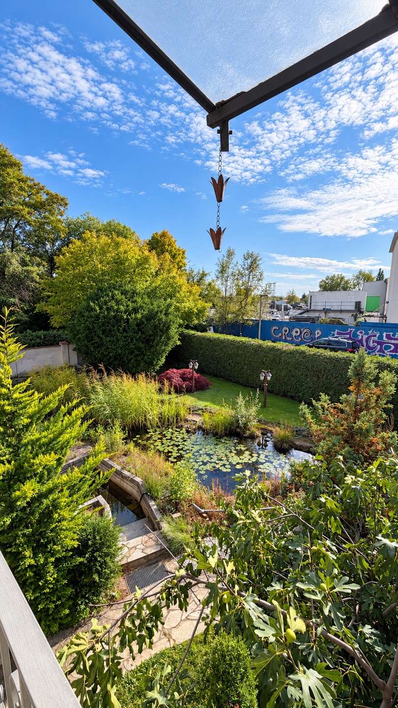 Blick Garten vom Balkon