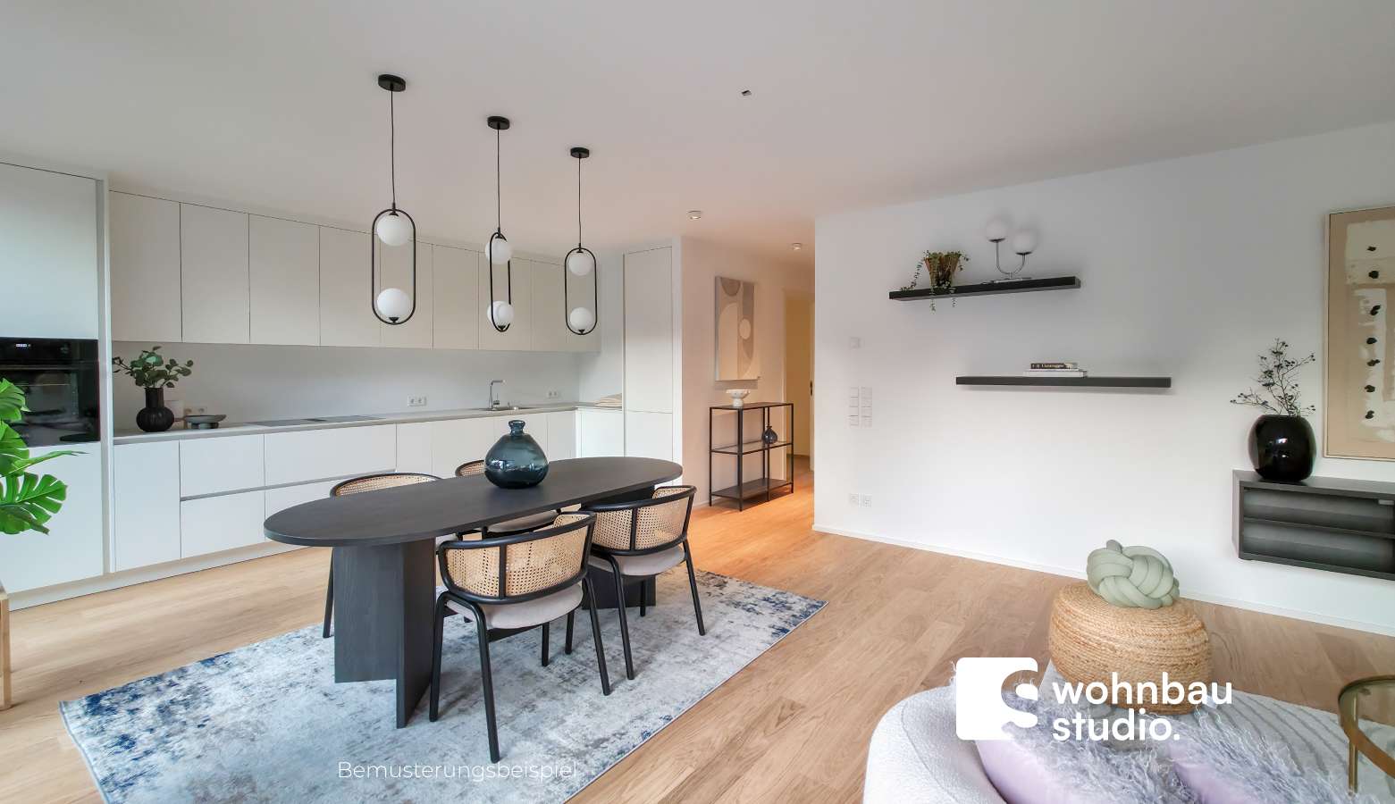 Wohnzimmer mit Beisp. Möbel