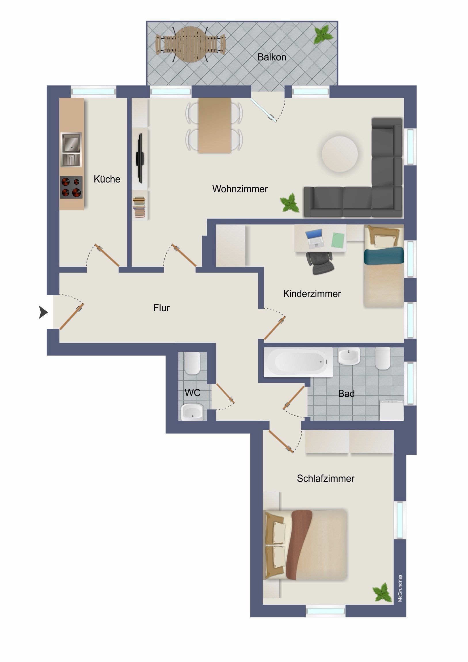 Grundriss WE 1