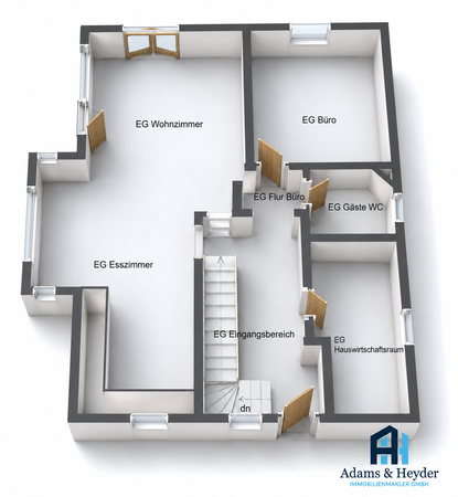 3D Grundriss Erdgeschoß