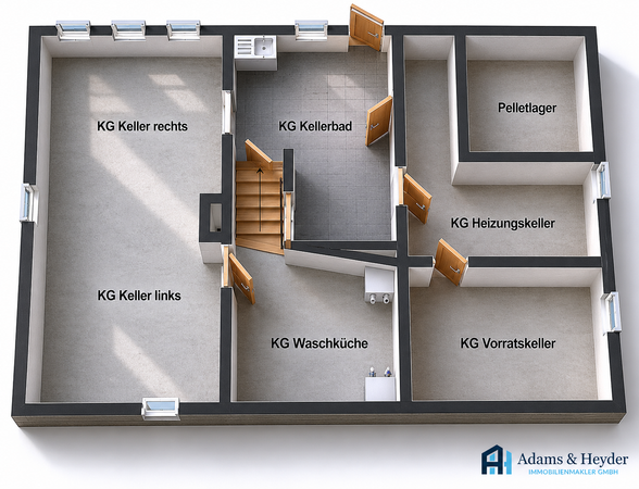3D Grundriss Kellergeschoss