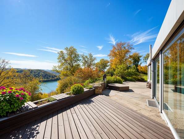 Seeblick von der großen Terrasse Wohnung 2