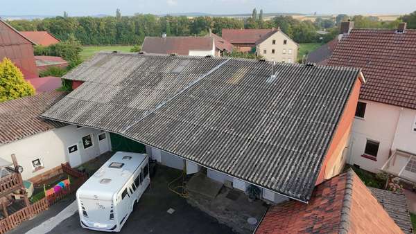 Außen Schleppdach