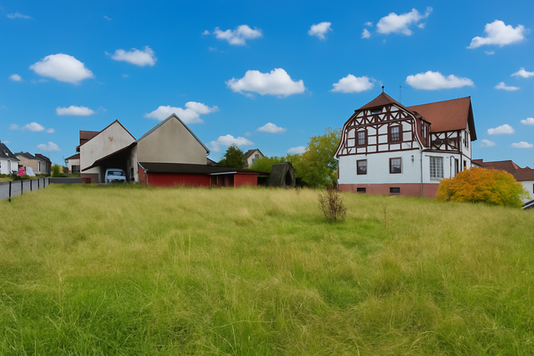 Außenbild mit Baugrundstück