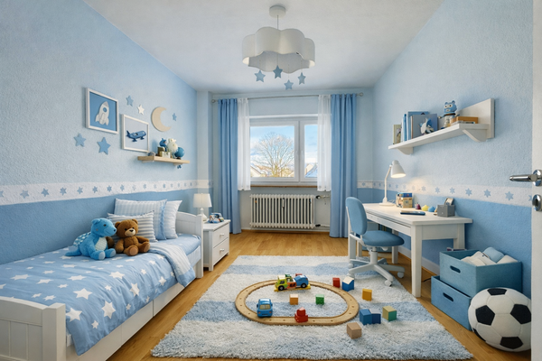 Kinderzimmer DG Anbau (KI-Einrichtungsbeispiel)