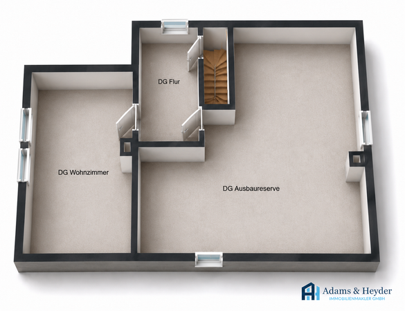 3D Grundriss Dachgeschoss