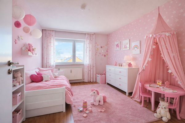 Kinderzimmer DG Anbau (KI-Einrichtungsbeispiel)