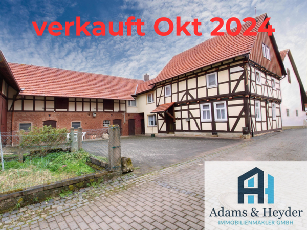 PREISREDUKTION! Idyllische Hofanlage mit Wohnhaus, großer Scheune, Stallungen und Weideland in Weißenborn-Rambach