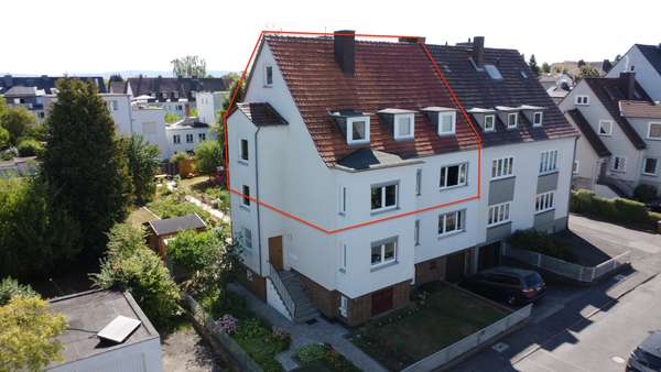 Drohnenansicht von Straße