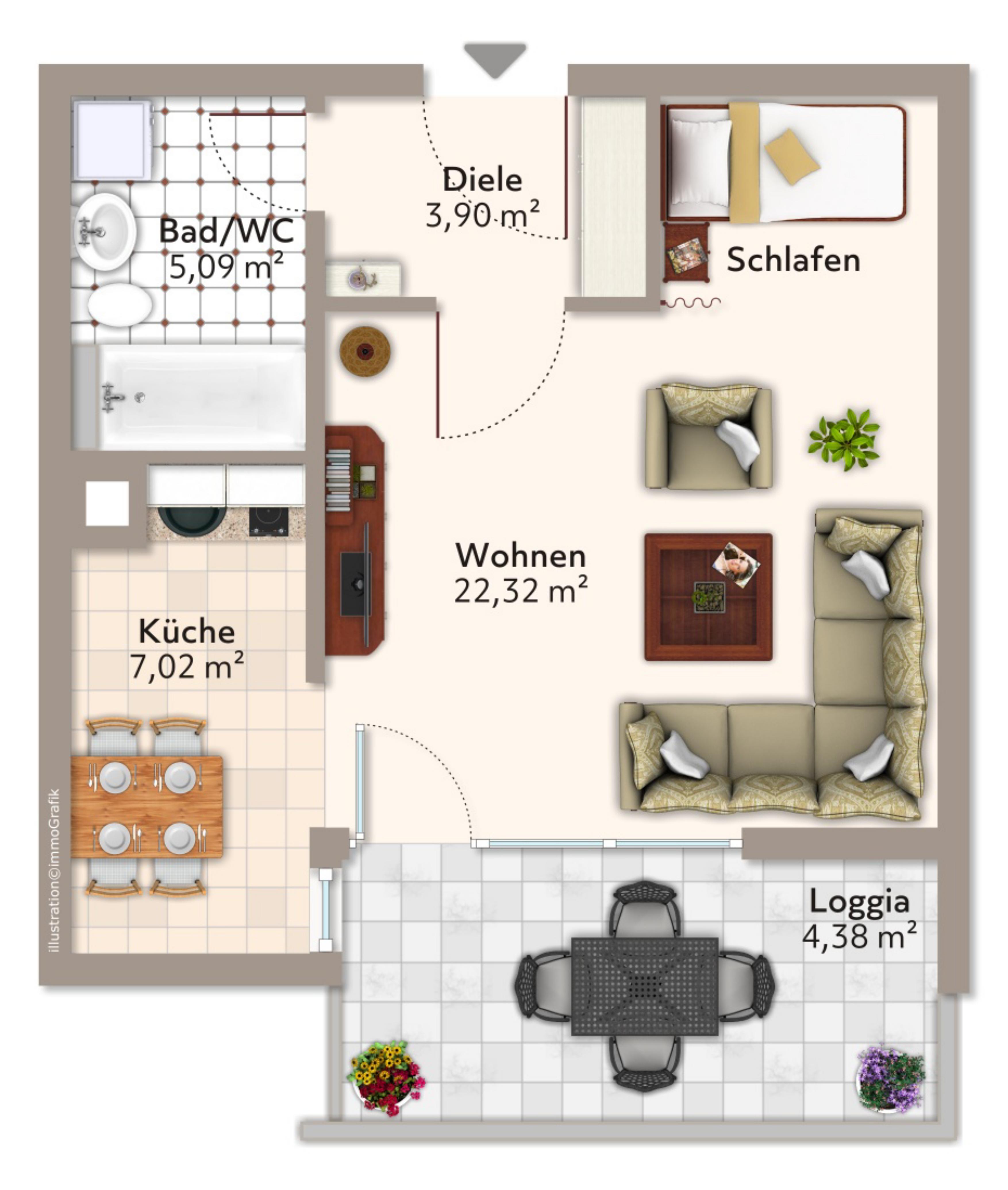 Selbstbezug oder Kapitalanlage - Gut geschnittenes Erdgeschoss Appartement in guter Lage von Dachau – Vorschaubild 6