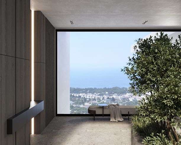 Ikonische Designvilla mit privatem Spa, Panorama-Dachterrasse und Meerblick in Kyrenia