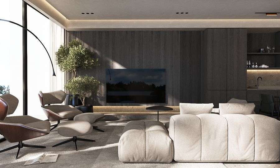 Ikonische Designvilla mit privatem Spa, Panorama-Dachterrasse und Meerblick in Kyrenia