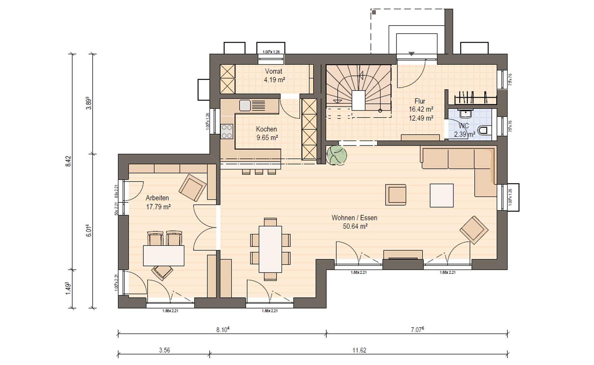 Fertighaus im Bauhausstil – Kauf in Dreieich – fertighaus-haas-s-154-d-eg (12/13)