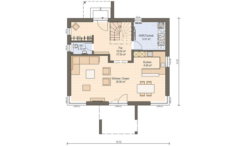 Bauen Sie mit dem Testsieger ihr Effizienzhaus 40 – Kauf in Bad Soden-Salmünster – fertighaus-bauhausstil-haas-s-155-a-grundriss-eg (4/11)