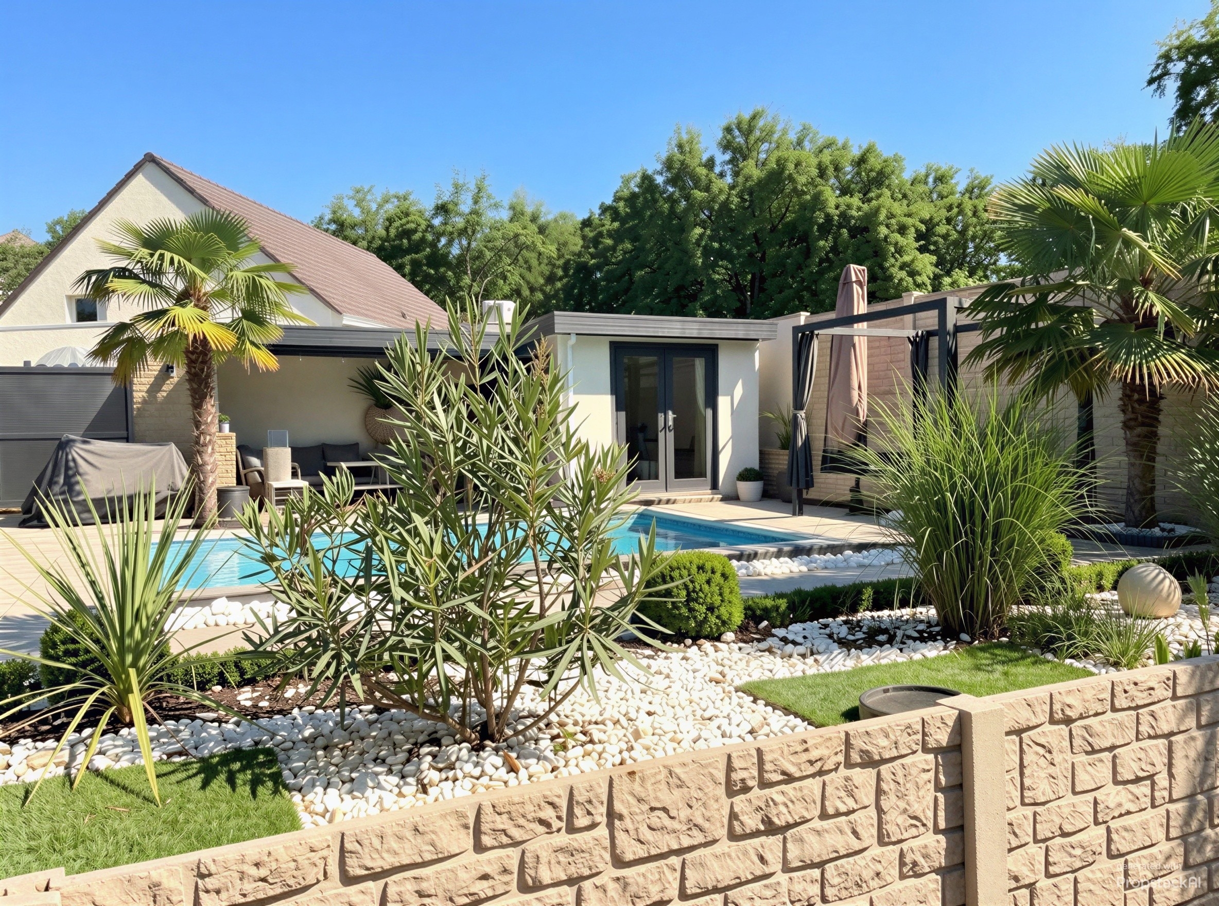 Besonders wohnen auf einer Ebene, moderne 3-Raum Erdgeschosswohnung mit Pool und Wellnessoase - Bild 1