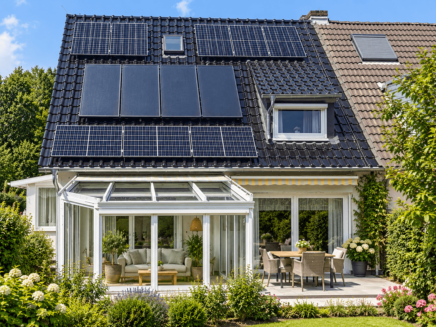 Modernisiert, sonnig, grün: DHH mit PV, Wintergarten & herrlichem Garten in ruhiger Lage - Bild 2