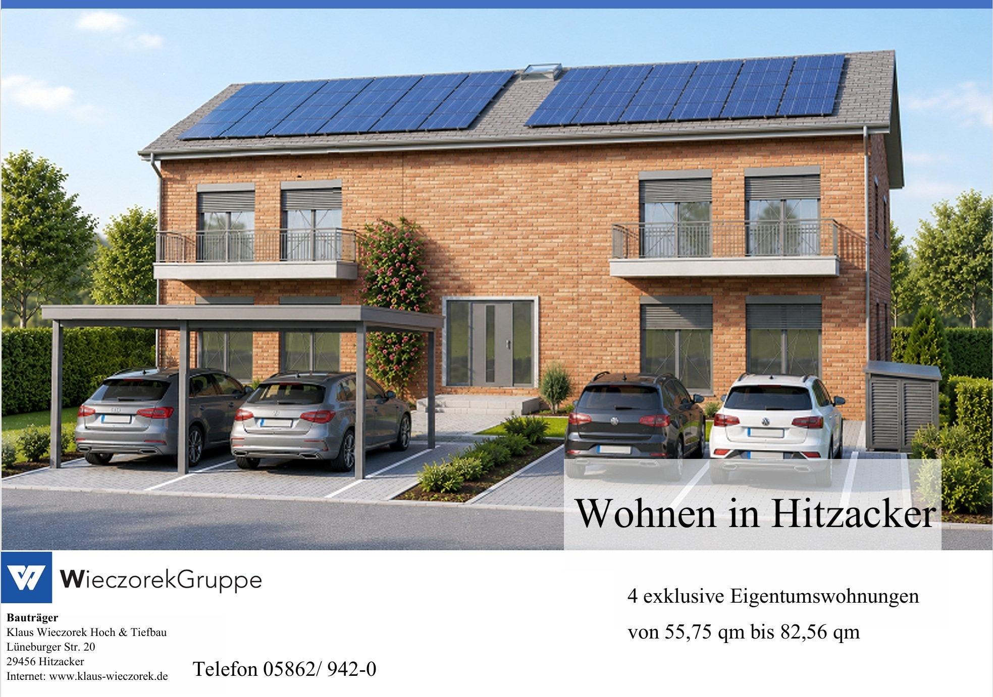 Neubau-Eigentumswohnung im OG mit Balkon – zentral in Hitzacker & courtagefrei