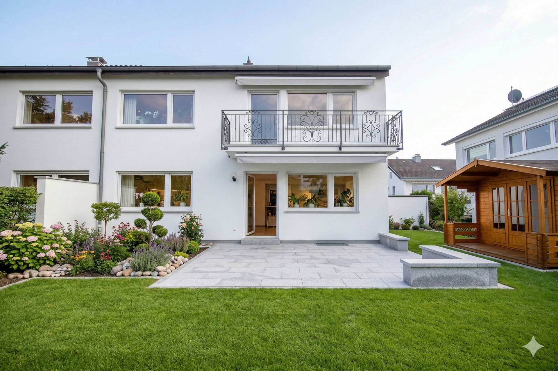 Ansicht Gartenseite - Nachher (Visualisierung)