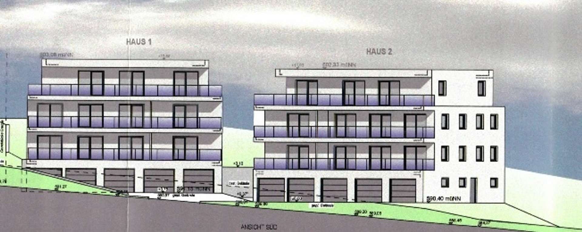 JETZT VORMERKEN: GEPLANTE MEHRFAMILIENHäUSER MIT 10 EXKLUSIVEN WOHNUNGEN IN EBERHARDZELL – VERKAUF - Ansicht MFH 