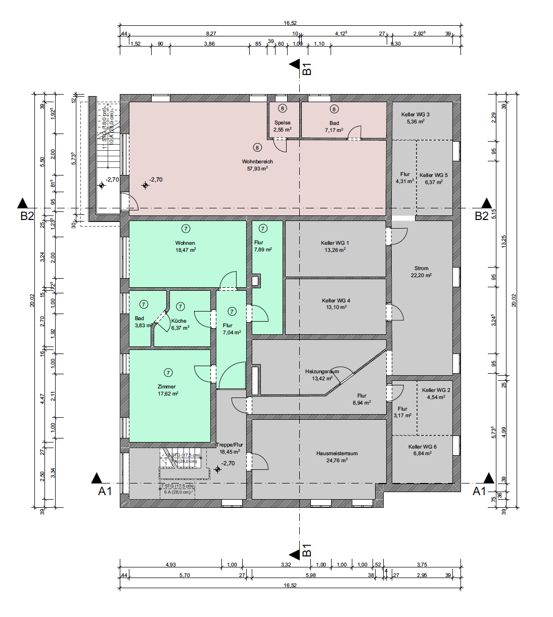 Grundriss Keller / Souterrain