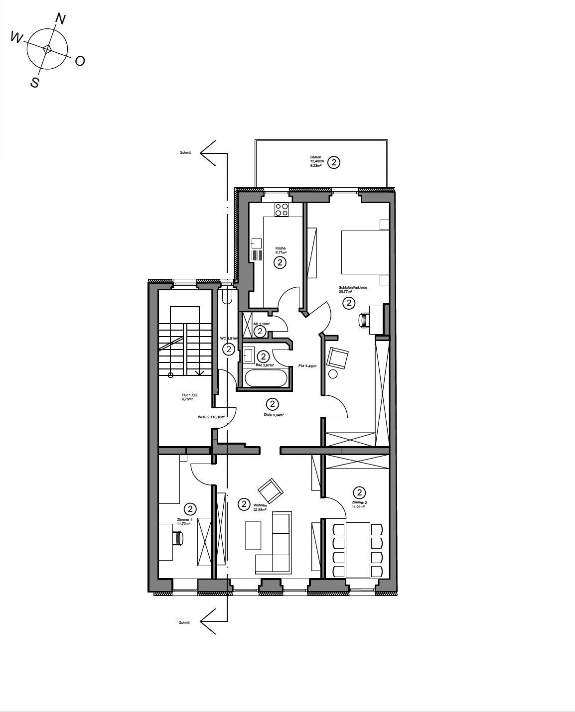 Grundriss 1. Obergeschoss
