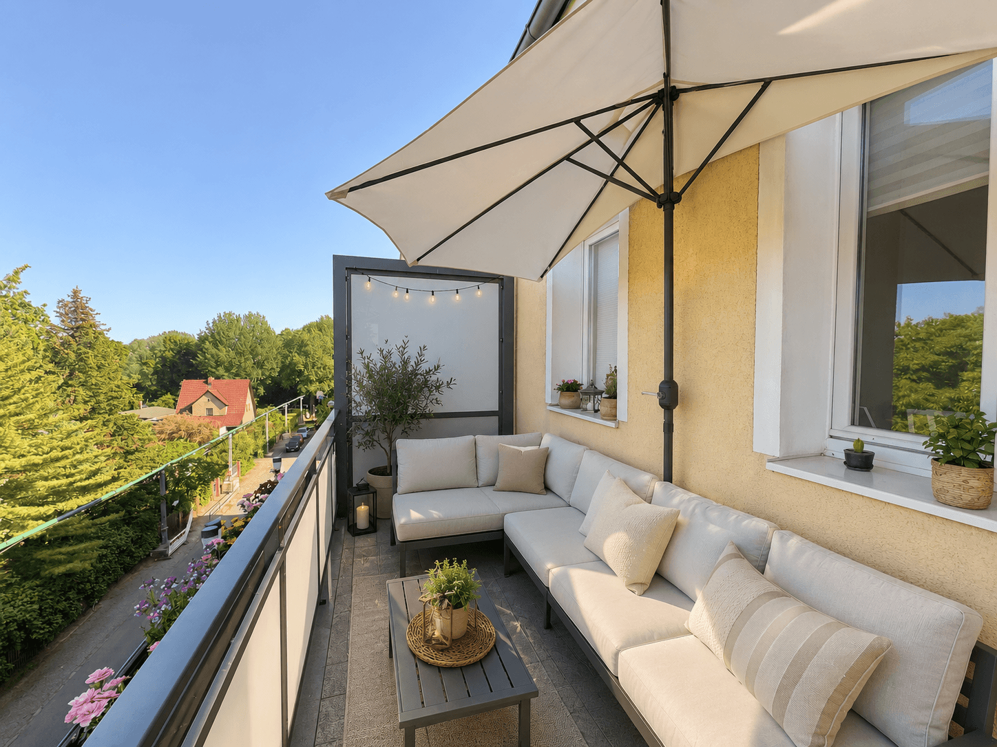 Visualisierung Balkon 3. OG links (mit KI erstellt)