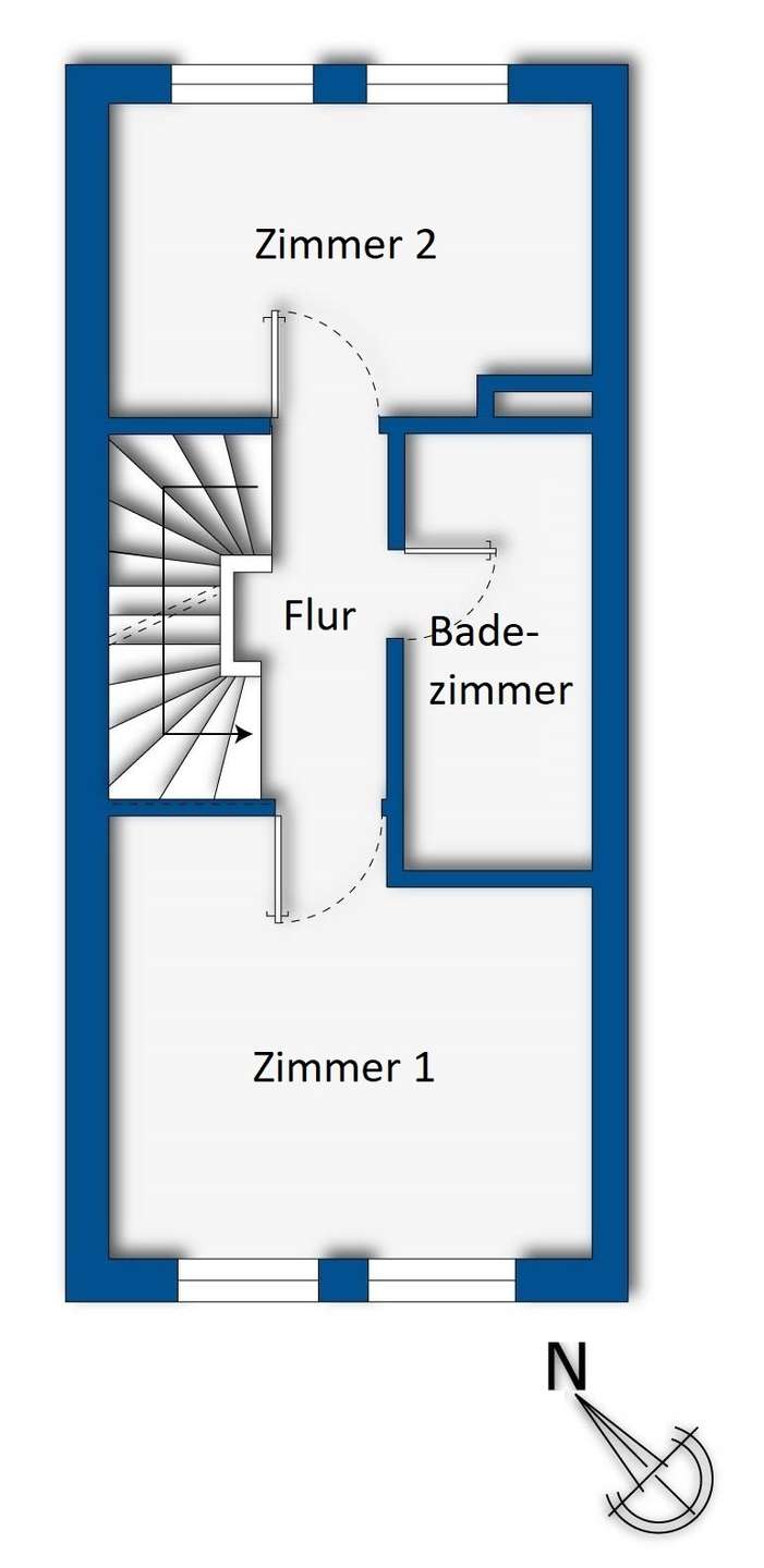 Grundrissskizze Obergeschoss