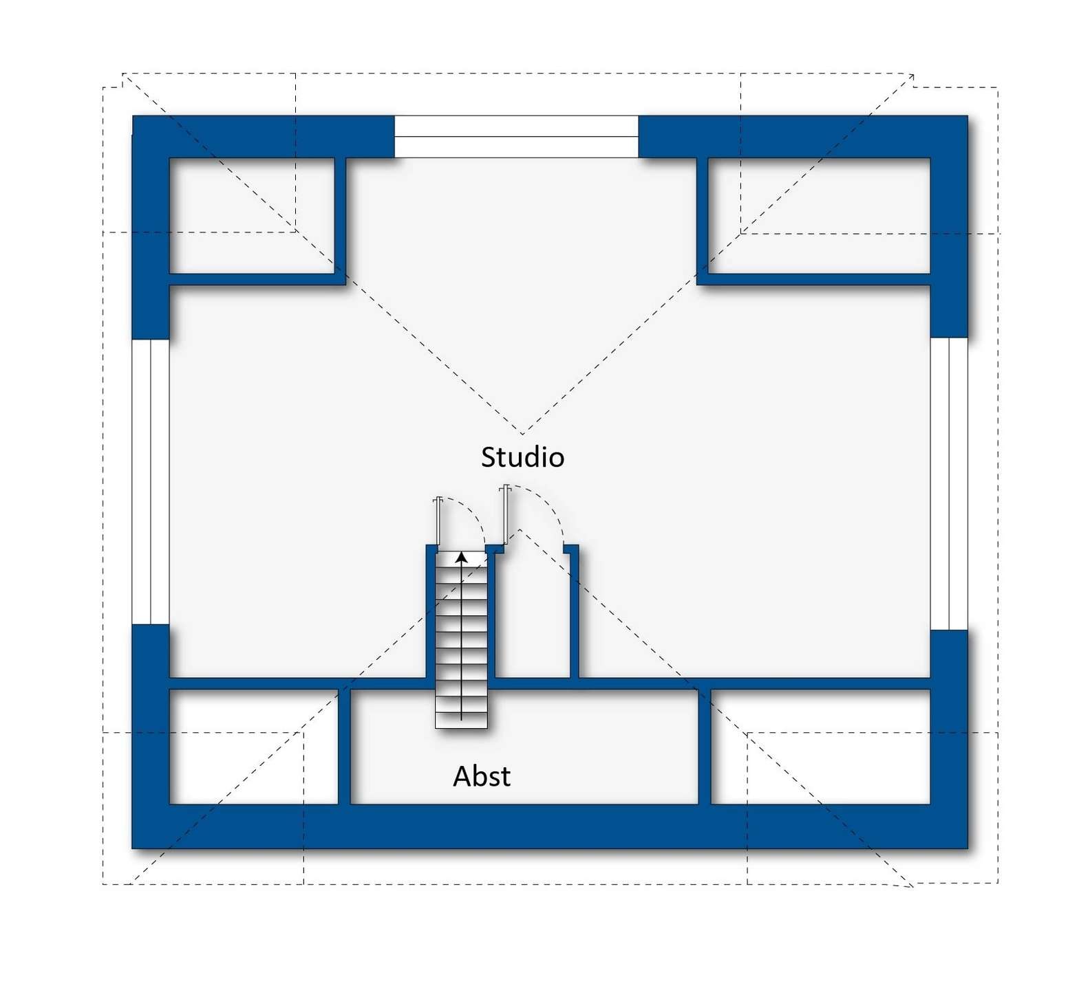 Grundrissskizze Studio