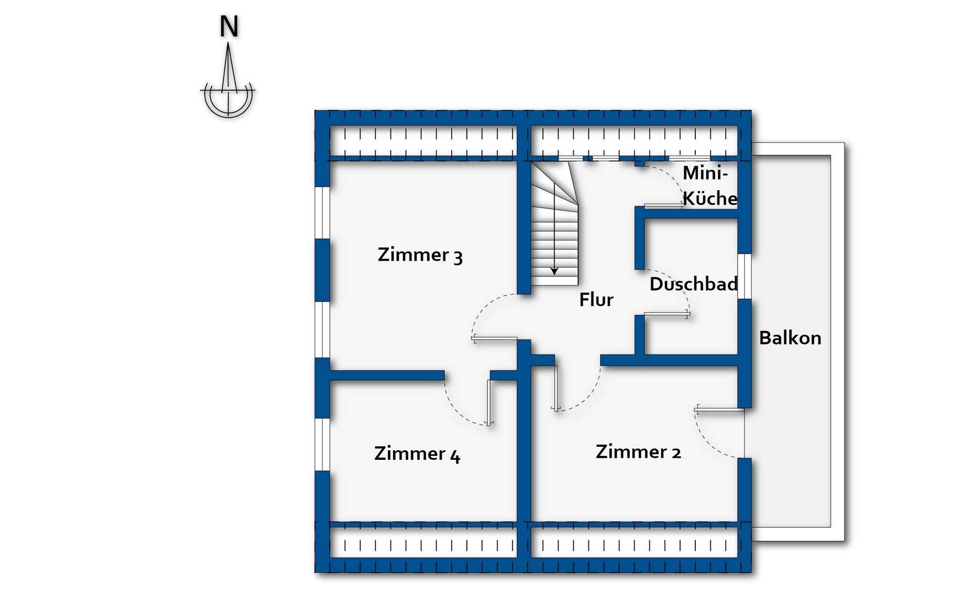 Grundrissskizze Obergeschoss