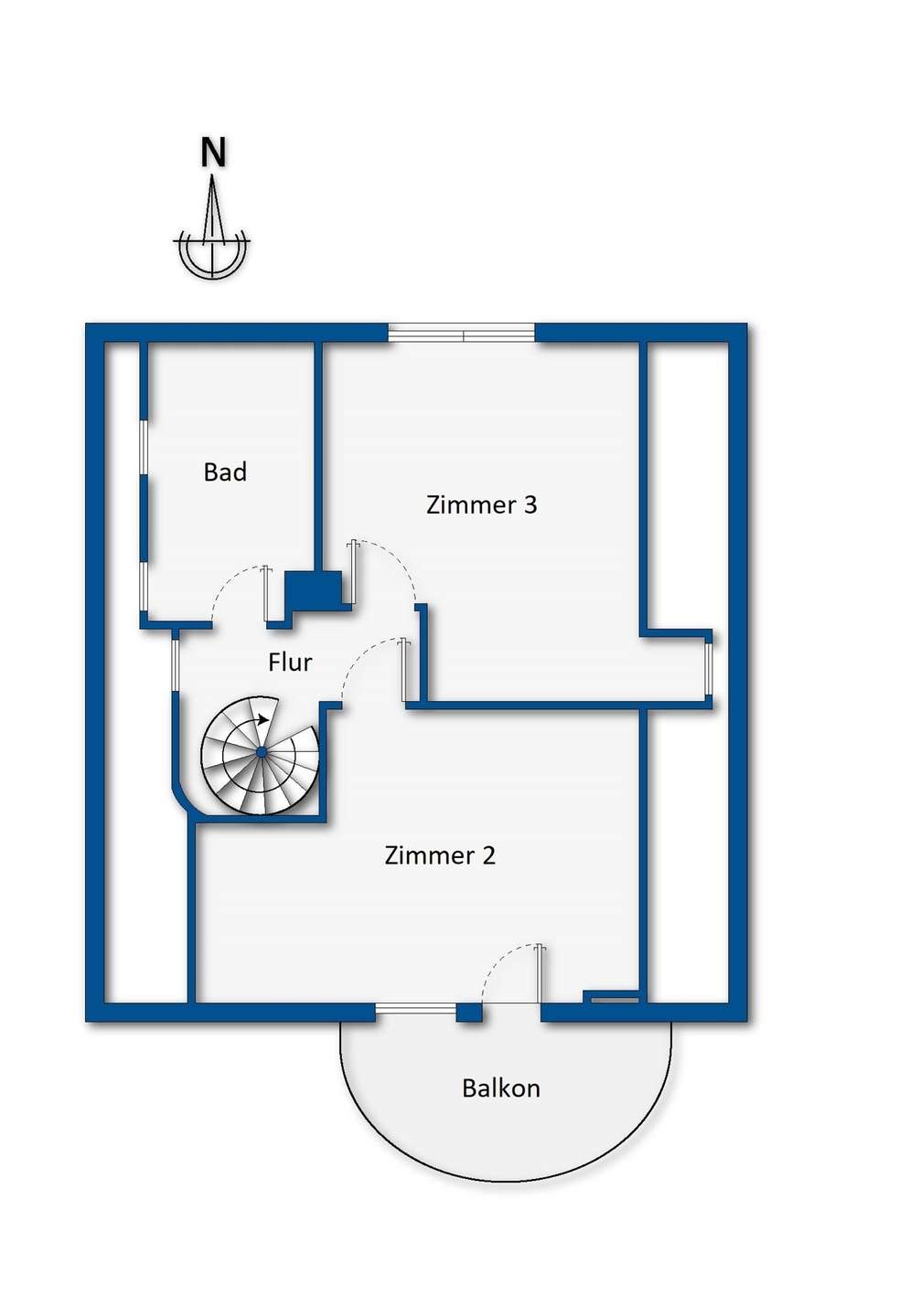 Grundrissskizze Obergeschoss