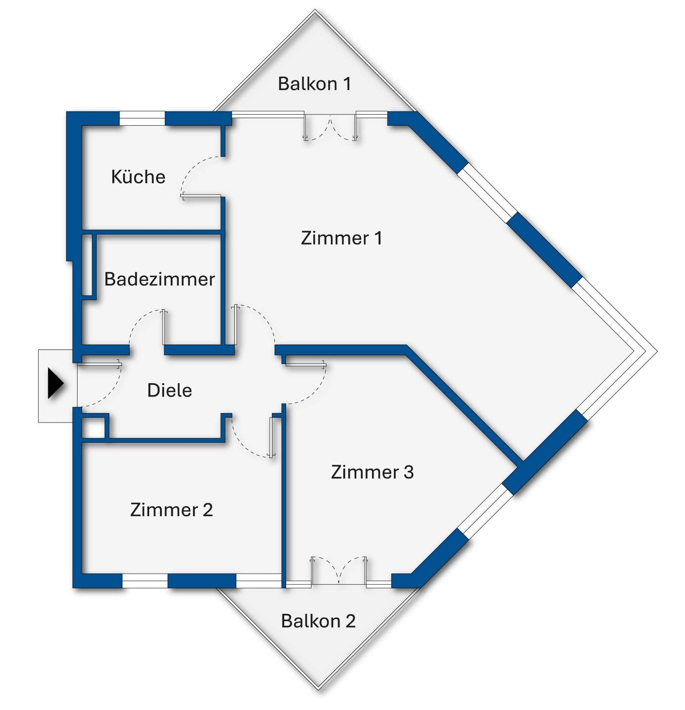 Grundriss Kopfbau 1. OG rechts