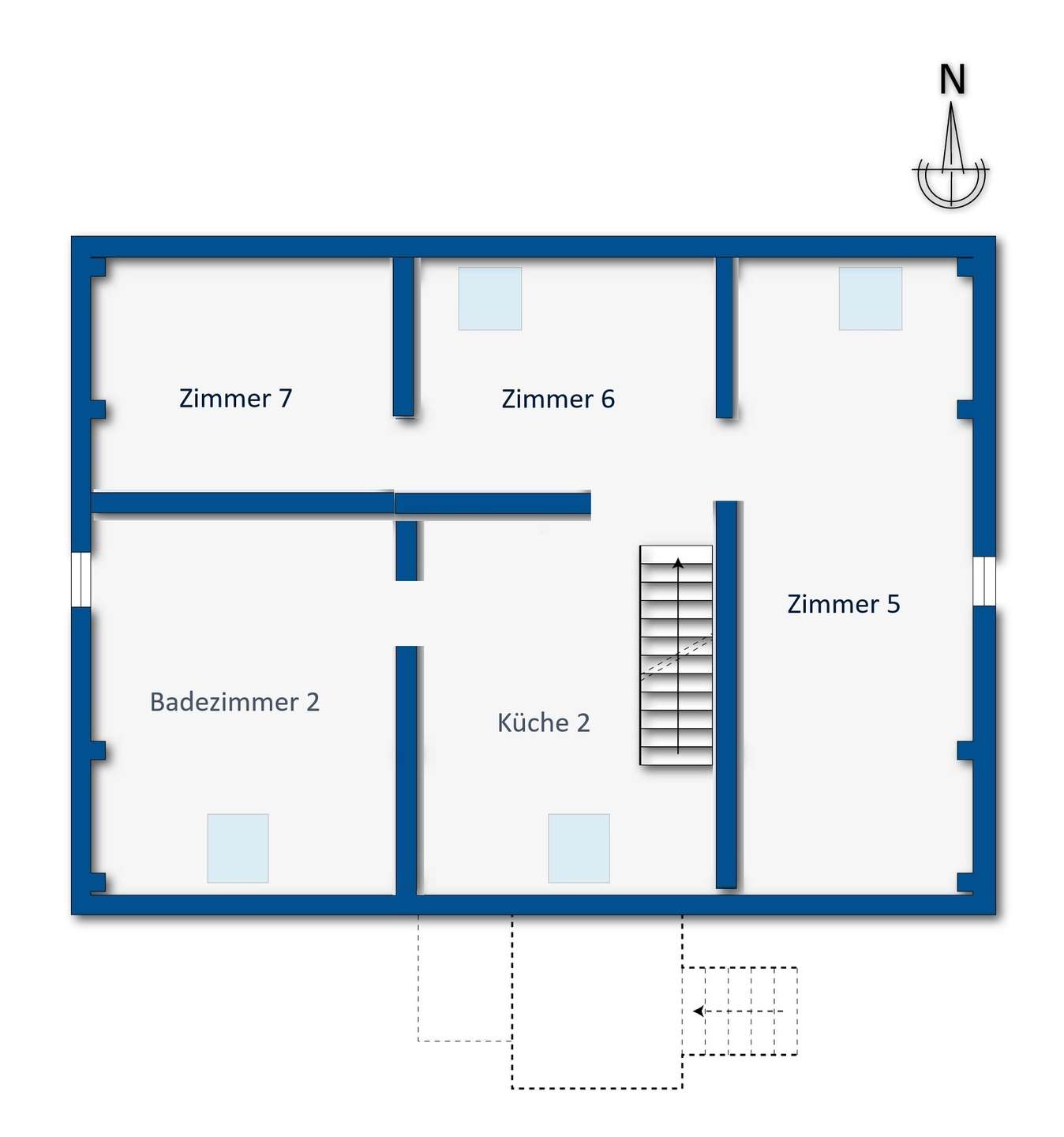 Grundrissskizze Dachgeschoss 