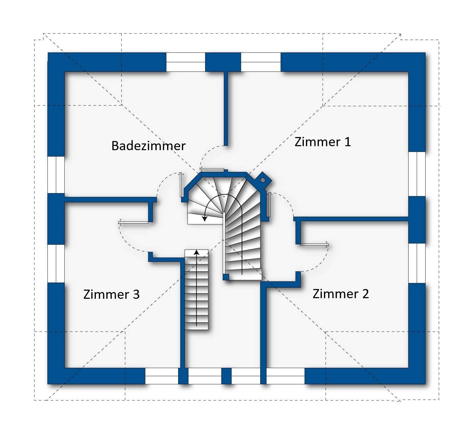 Grundrissskizze Obergeschoss