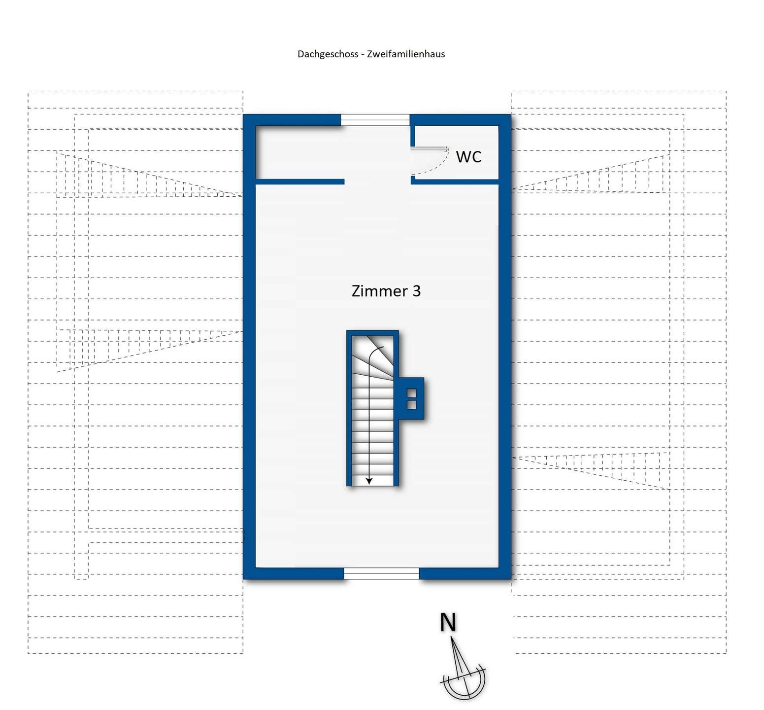 Grundrissskizze Dachgeschoss 