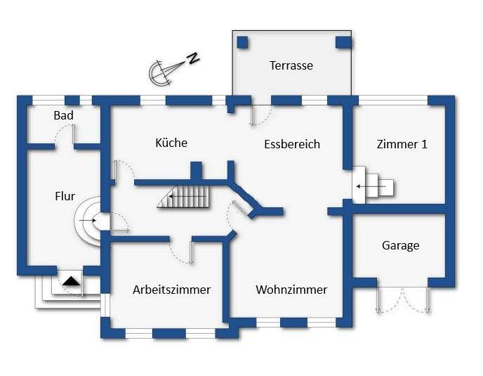 Grundrissskizze Erdgeschoss 