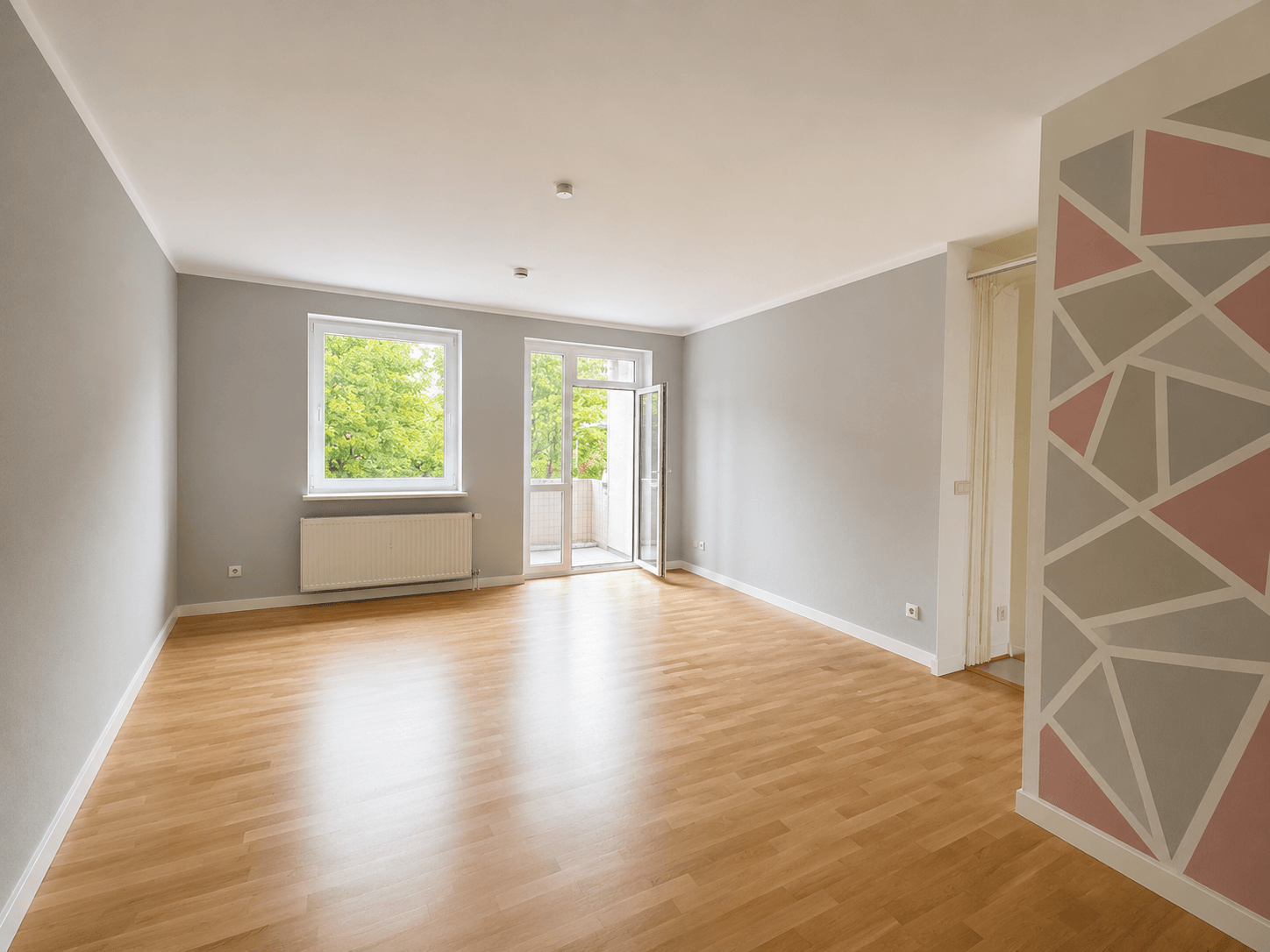 Visualisierung Wohnzimmer 1. OG rechts (mit KI leergeräumt)