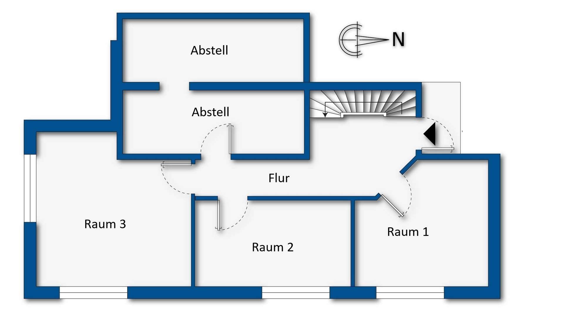 Grundrissskizze Souterrain links