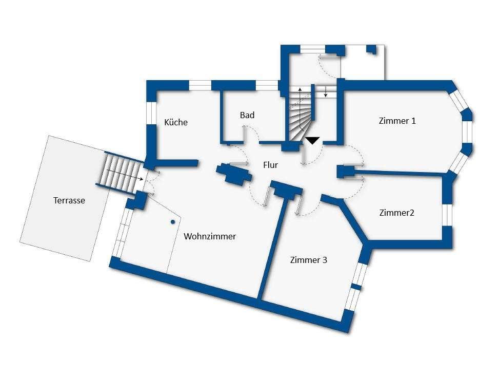 Grundrissskizze Hochparterre