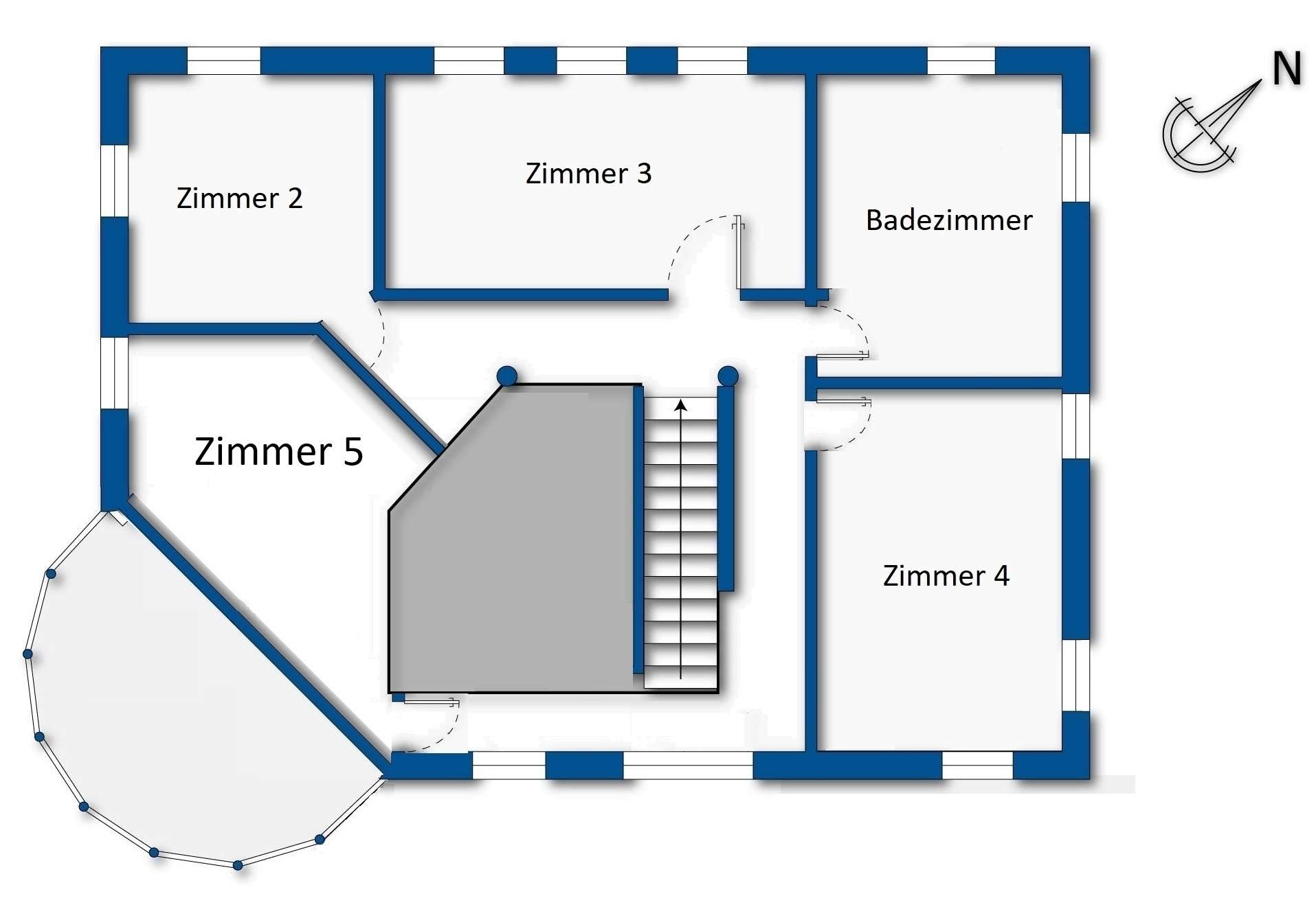 Grundrissskizze Obergeschoss