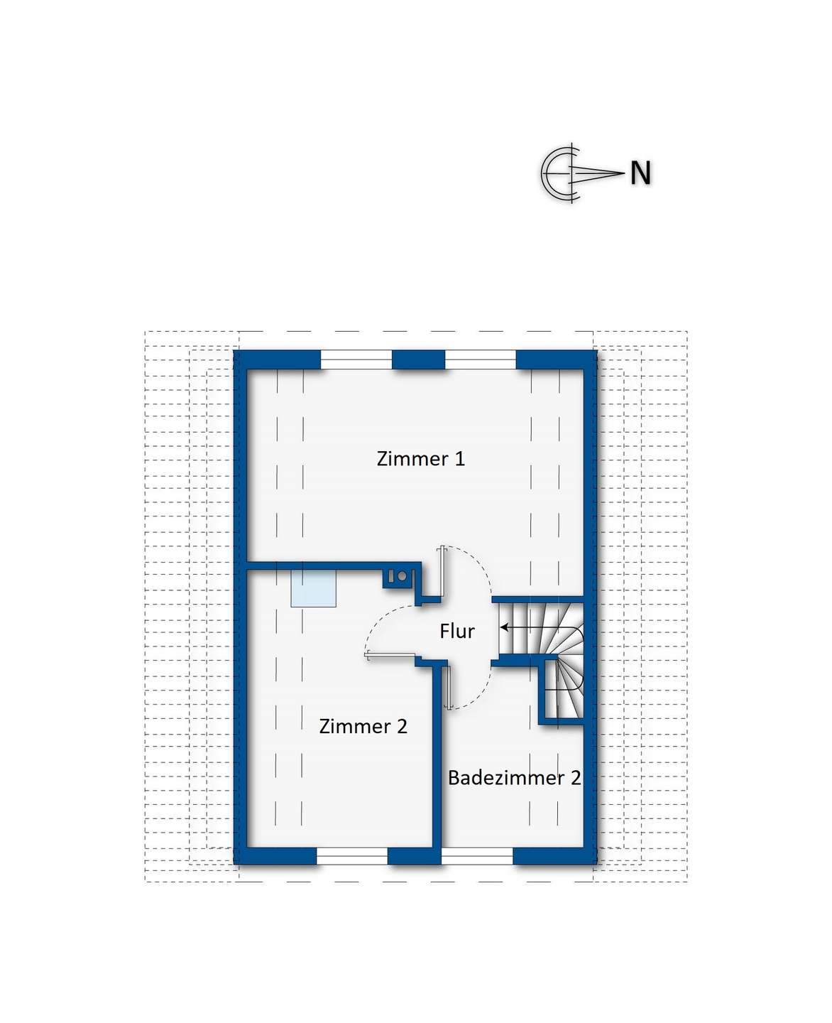 Grundrissskizze Obergeschoss