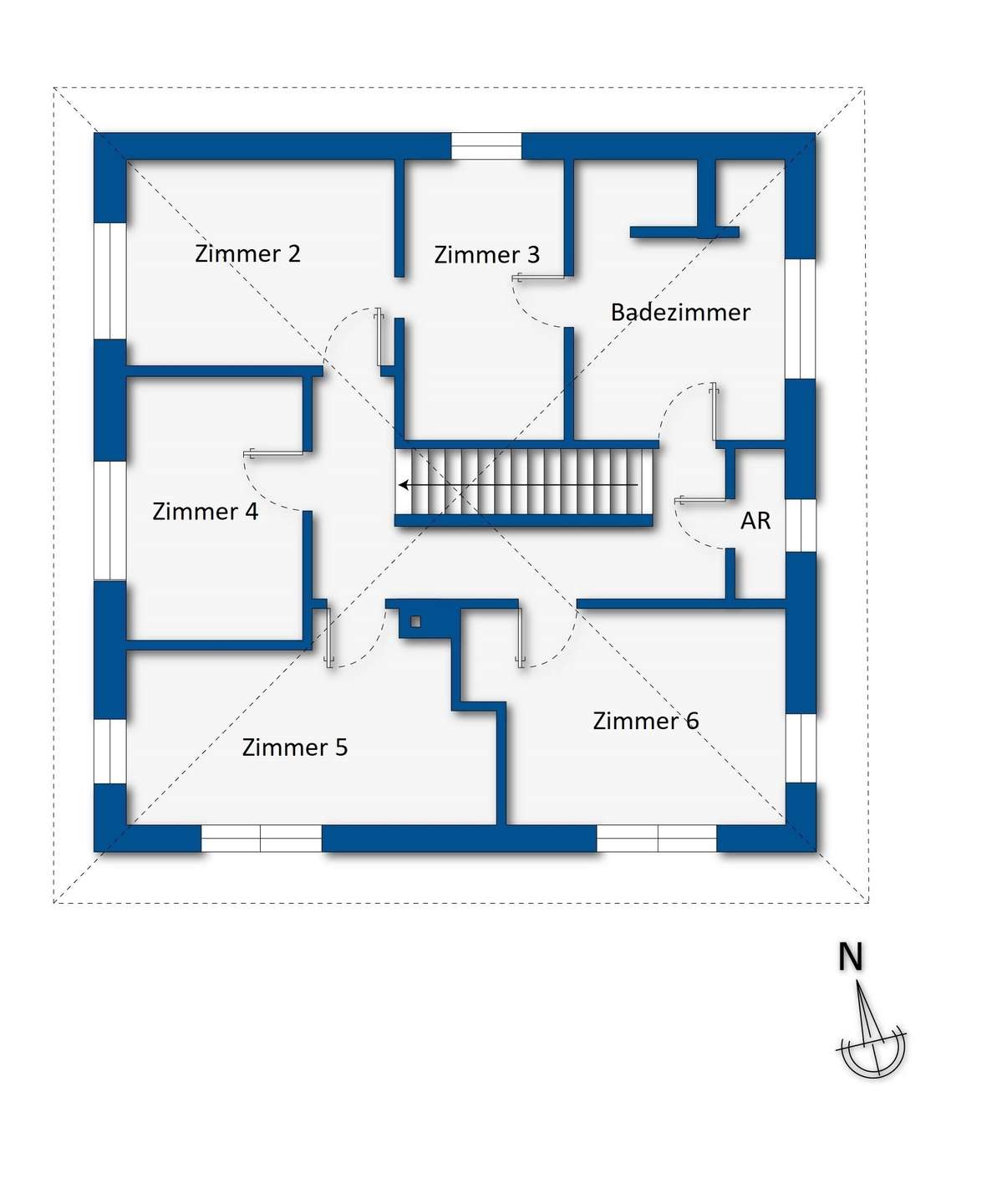 Grundrissskizze Obergeschoss