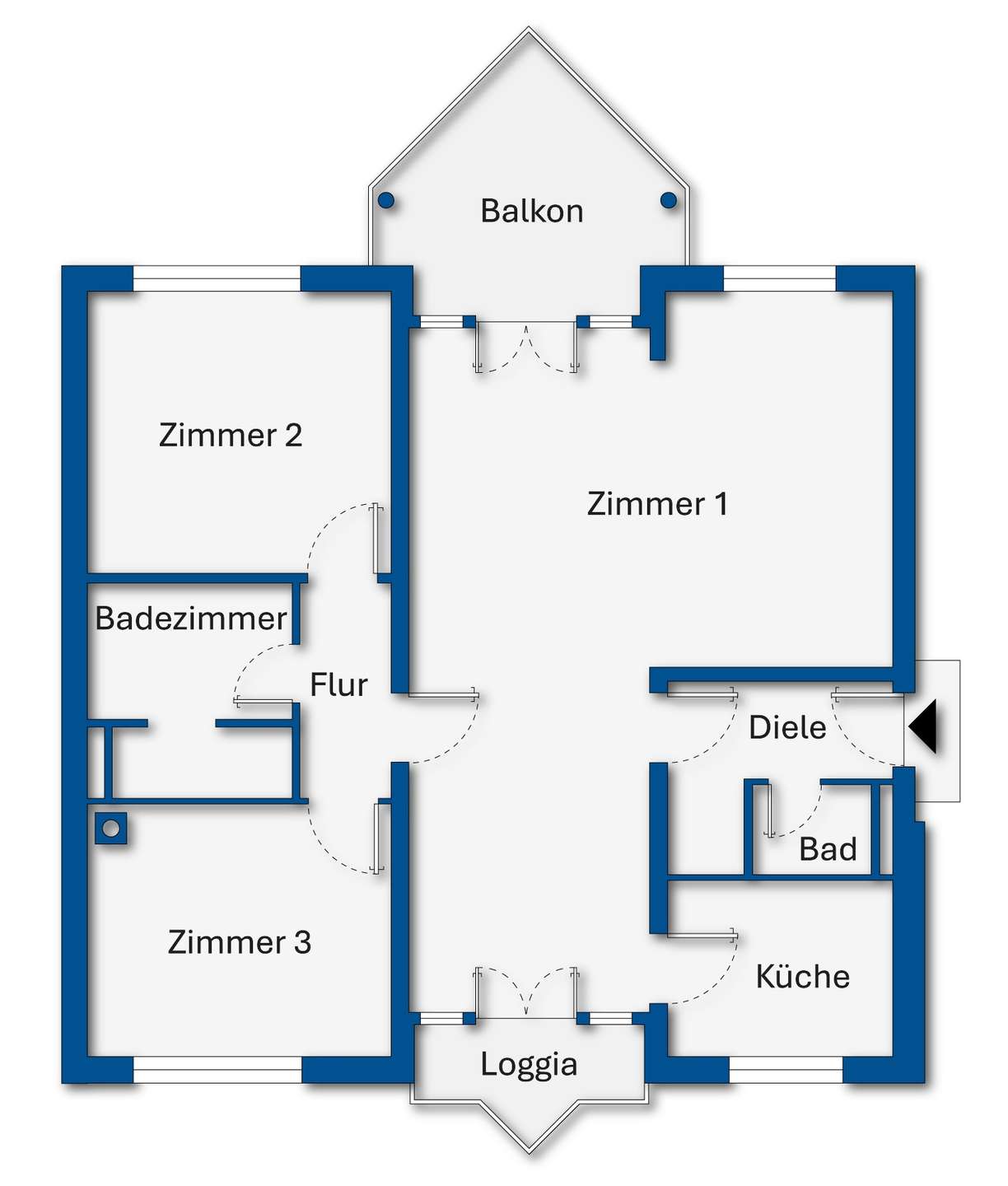 Grundriss Mittelhaus 1. OG rechts