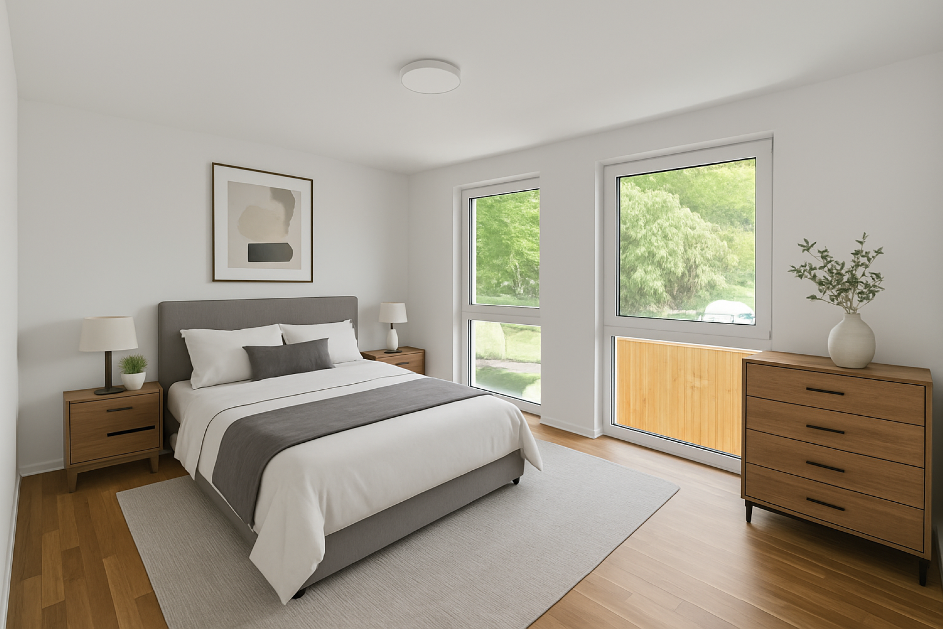 Zimmer 2 möbliert Visualisierung