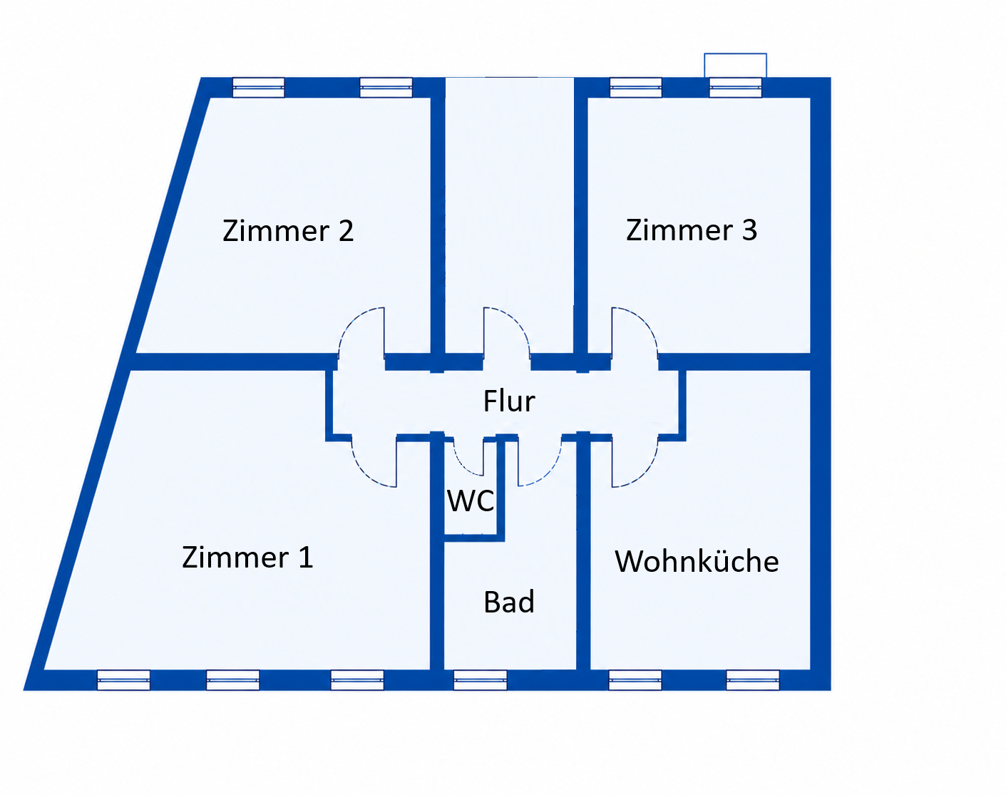 Beispielwohnung 1.OG Grundrissskizze 