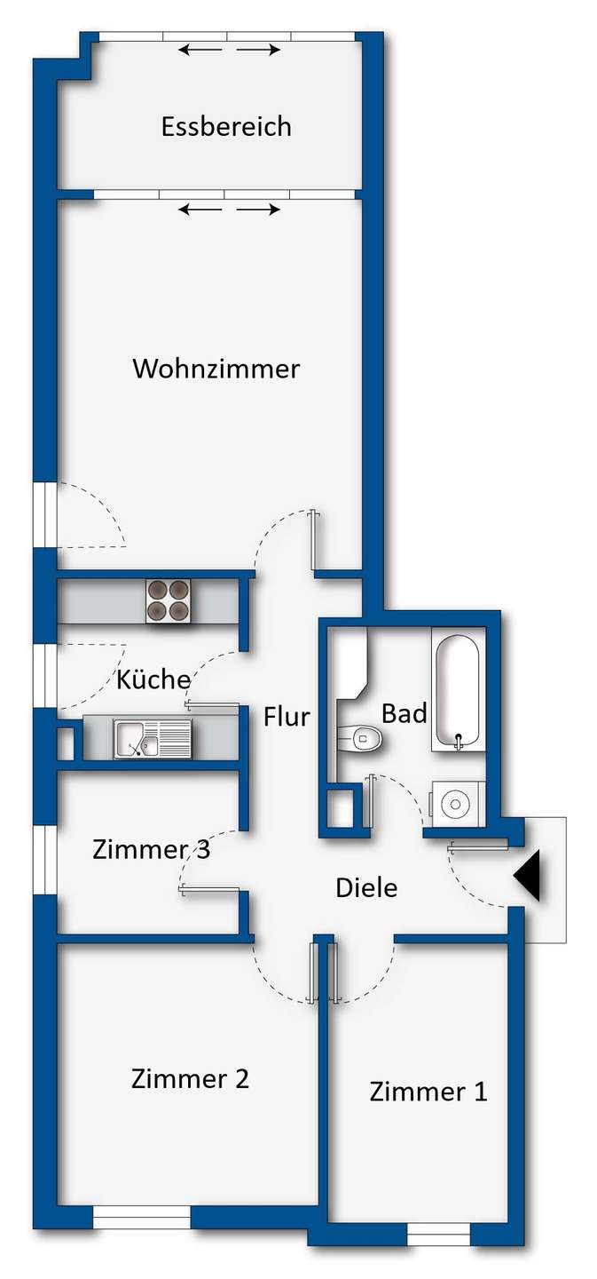 Grundrissskizze beschriftet