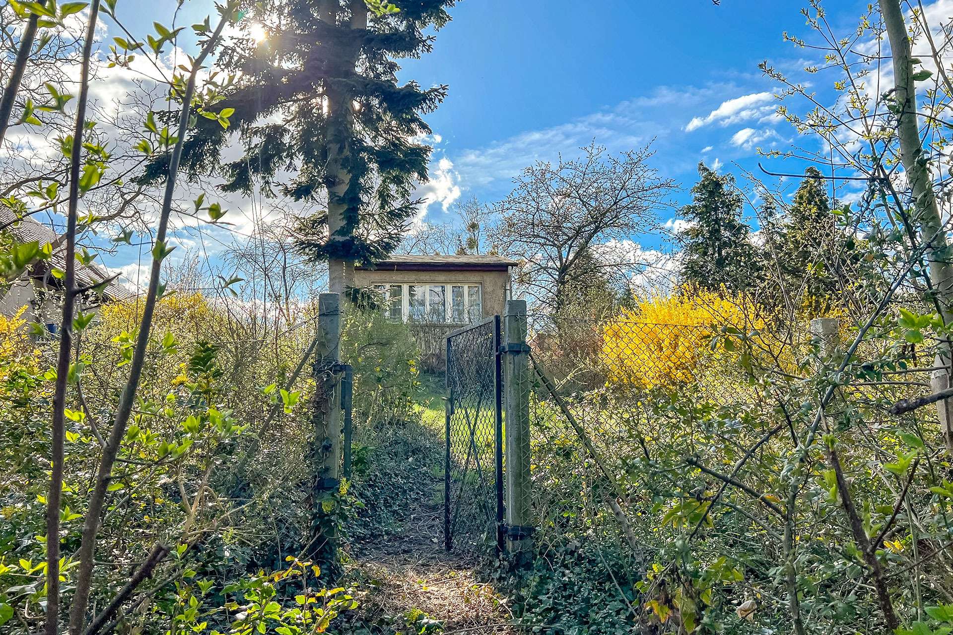 Grundstück mit Blick auf Bestandsgebäude