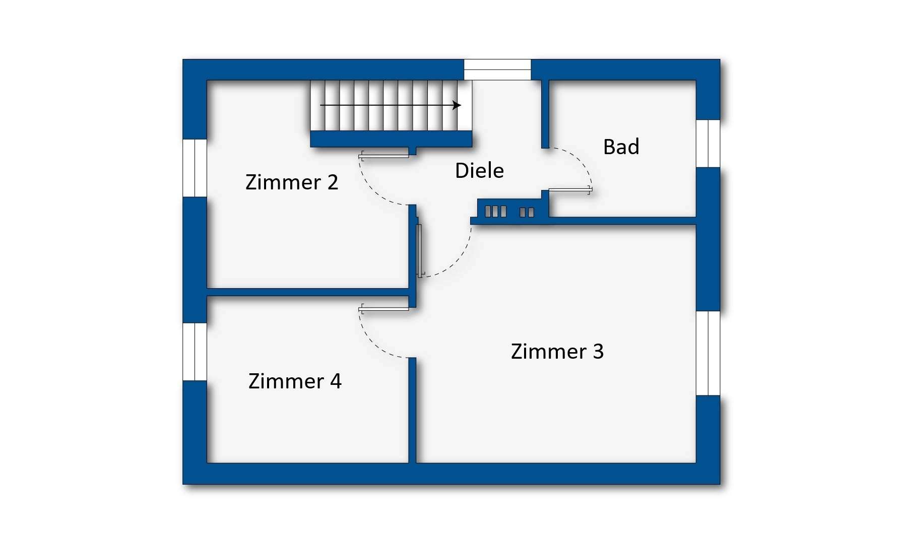 Grundrissskizze Obergeschoss 