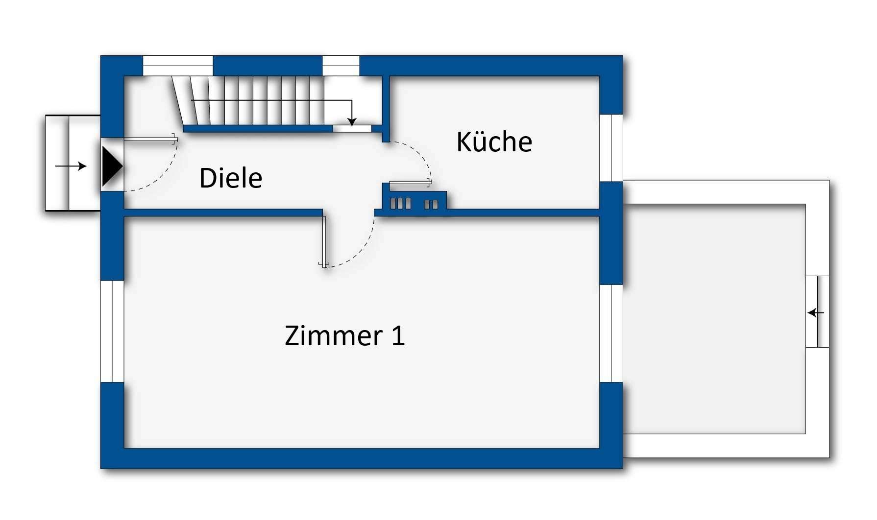 Grundrissskizze Erdgeschoss 
